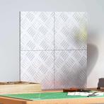 vidaXL Trap Tread Vierkant 4 pcs Zilver 20 x 20 cm Aluminium, Doe-het-zelf en Verbouw, Ladders en Trappen, Verzenden, Nieuw