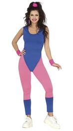 Foute Gymnast Dames Kostuum Blauw/Roze, Ophalen of Verzenden, Nieuw