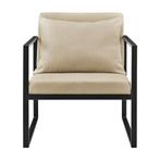 Design fauteuil met kussens 70x60x60 set van 2 zandkleurig, Huis en Inrichting, Fauteuils, Verzenden, Nieuw