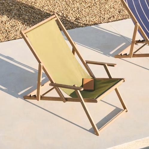 *WOONWINKEL* Kave Home Vilara Houten Strandstoel Inklapbaar, Tuin en Terras, Tuinsets en Loungesets, Nieuw, Verzenden