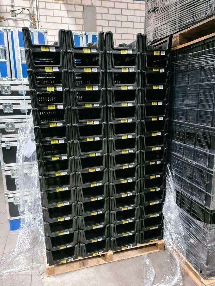 Magazijnbak 400x300x160mm met grijpopening, stapelbaar,, Zakelijke goederen, Kantoor en Winkelinrichting | Magazijn, Stelling en Opslag