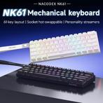 60% Mechanisch Gaming Toetsenbord RGB 61 Toetsen Mini, Verzenden, Nieuw