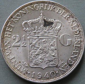 Nederland. Wilhelmina. 2 1/2 Gulden 1940 (Zonder beschikbaar voor biedingen