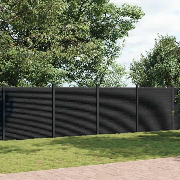 vidaXL Schuttingpaneel 872x186 cm HKC grijs, Tuin en Terras, Schuttingen, Nieuw, Kunststof, 1 tot 2 meter, Verzenden