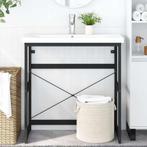 vidaXL Wastafelframe 79x38x83 cm ijzer zwart, Verzenden, Nieuw