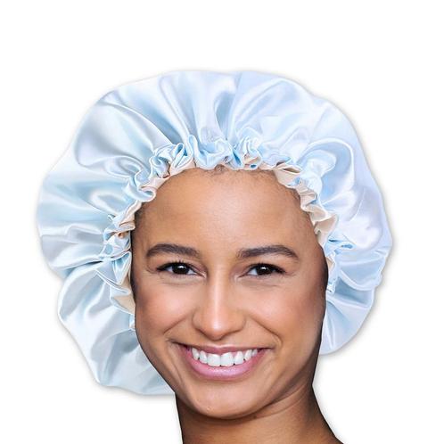 Lichtblauwe Satijnen Slaapmuts / Haar bonnet van Satijn / Sa, Sieraden, Tassen en Uiterlijk, Uiterlijk | Haarverzorging, Nieuw