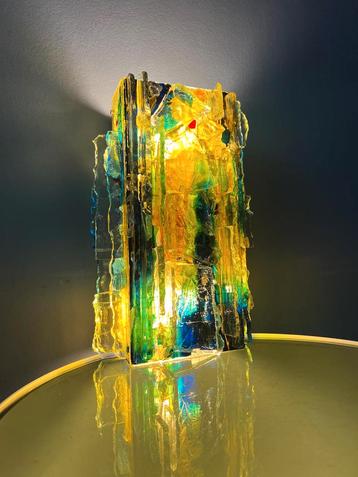 Vintage Raak Chartres Glass Wall Lamp by Willem van Oyen beschikbaar voor biedingen