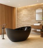 Ligbad Baku 180 x 89 x 73 cm Vrijstaand Bad Mat Zwart Zwart, Doe-het-zelf en Verbouw, Sanitair, Verzenden, Nieuw, Bad