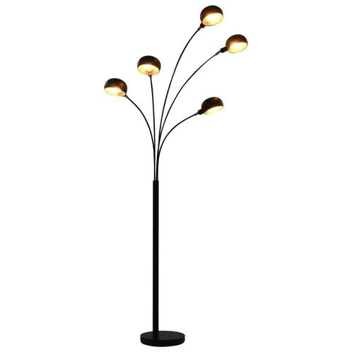 Booglamp Zwart/Goud - 5xE14 - retourdeal! 40% korting, Huis en Inrichting, Lampen | Vloerlampen, 200 cm of meer, Nieuw, Metaal