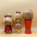 Set van 3 vintage Japanse Kokeshi-poppen – Miyashita Hajime,, Antiek en Kunst