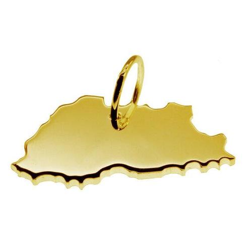 Gouden Landkaart Bhutan ketting hanger, Sieraden, Tassen en Uiterlijk, Kettinghangers, Verzenden