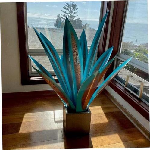 Metalen blauwe tuindecoratie, 55 cm hoog, Tuin en Terras, Overige Tuin en Terras, Ophalen of Verzenden
