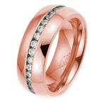 Roségouden Damesring - Zirkonen & Elegantie in Maat 12, Sieraden, Tassen en Uiterlijk, Ringen, Verzenden, Nieuw