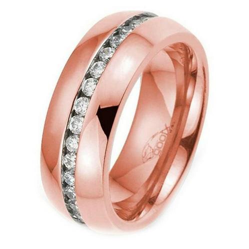 Roségouden Damesring - Zirkonen & Elegantie in Maat 12, Sieraden, Tassen en Uiterlijk, Ringen, Verzenden