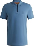 BOSS Passerzip Half Zip Polo Blauw maat 3XL Heren, BOSS, Nieuw, Overige maten, Verzenden
