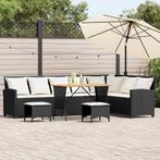 vidaXL 4-delige Tuinbankstel met kussens L-vormig poly, Verzenden, Nieuw, Meer dan 8 zitplaatsen