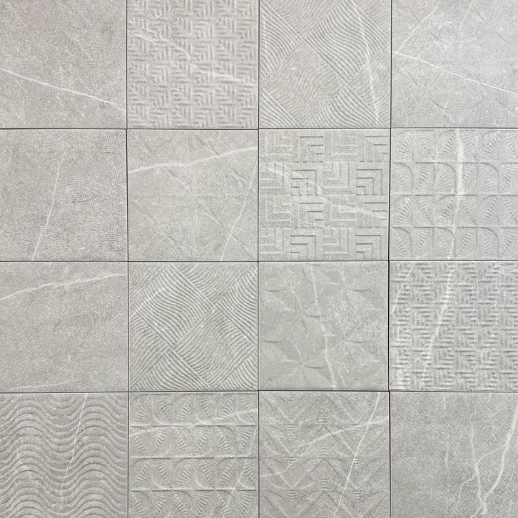 Wandtegel shetland decor licht grijs 15x15 op=op wandtegel, Doe-het-zelf en Verbouw, Tegels, Wandtegels, Nieuw, 10 m² of meer