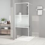 vidaXL Inloopdouchewand 80x195 cm transparant ESG-glas wit, Doe-het-zelf en Verbouw, Verzenden, Nieuw