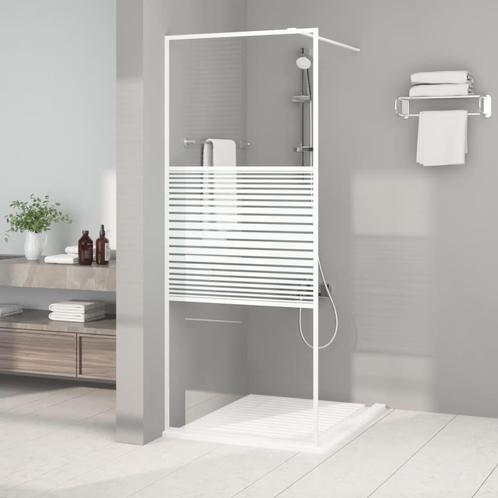 vidaXL Inloopdouchewand 80x195 cm transparant ESG-glas wit, Doe-het-zelf en Verbouw, Sanitair, Nieuw, Verzenden
