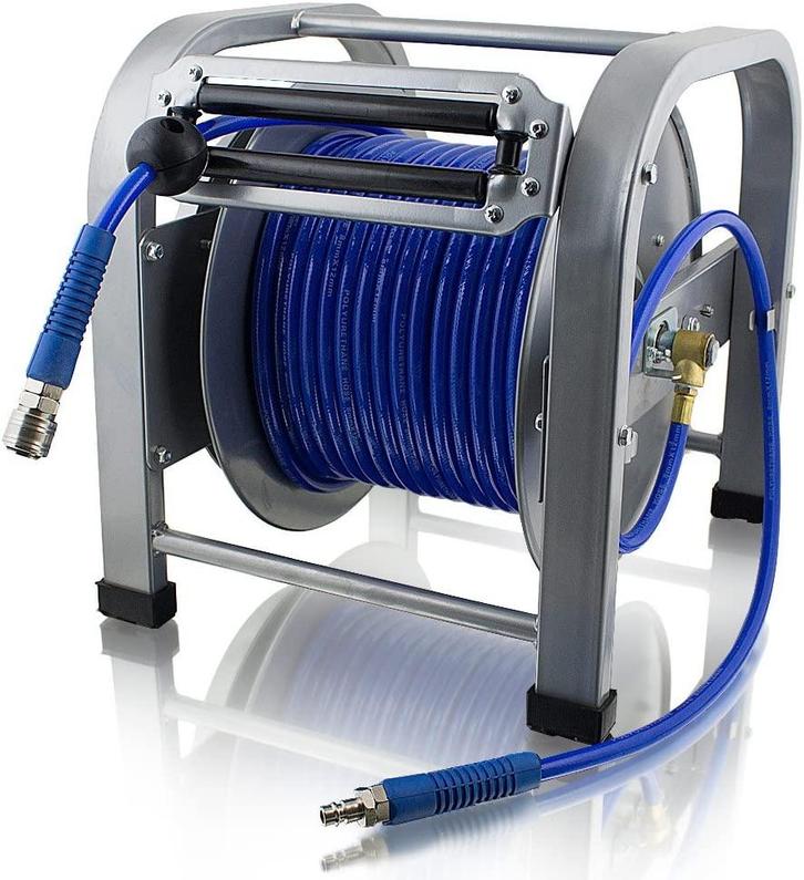 Persluchthaspel - 30m - blauw, Tuin en Terras, Tuinslangen, Nieuw, Verzenden