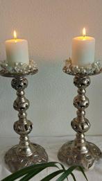 Kandelaar (2) - verzilverd metaal - Barok revival, Antiek en Kunst, Curiosa en Brocante