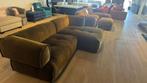 Hoekbank Brullee velvet mos groen 2 delig met longchair, Ophalen, Hoekbank, Velvet mosgroen hoekbank, Stof