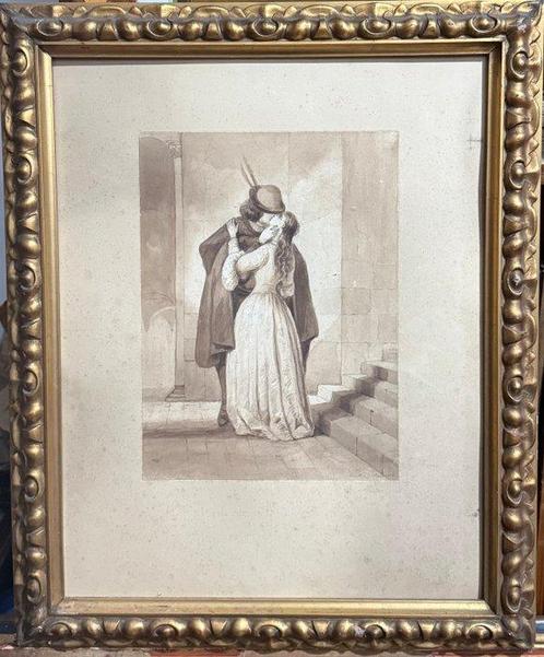 Scuola italiana (XIX), da Francesco Hayez - Il bacio, Antiek en Kunst, Kunst | Schilderijen | Klassiek