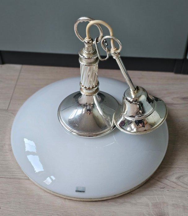 Lamp - Glas, Metaal - Lamp opaline glas, Antiek en Kunst, Curiosa en Brocante