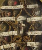 Reliekhouder - Glas, Textiel, Gouden Metaal - 1850-1900 -, Antiek en Kunst