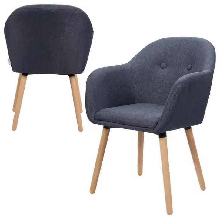 Linnen Eetkamerstoel met Armleuningen – Hout en Ergonomisch, Huis en Inrichting, Stoelen, Nieuw, Verzenden
