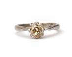 Britse 18 krt. witgouden solitaire ring met diamant, Sieraden, Tassen en Uiterlijk, Ringen, Gebruikt