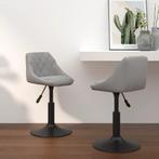 vidaXL Eetkamerstoelen draaibaar 2 st fluweel lichtgrijs, Huis en Inrichting, Stoelen, Verzenden, Nieuw, Grijs