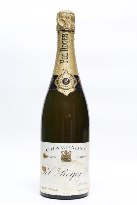 1964 Pol Roger - Champagne Brut - 1 Fles (0,75 liter), Verzamelen, Wijnen