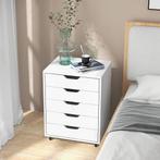 COSTWAY Rolcontainer met 5 laden, mobiele archiefkast met wi, Huis en Inrichting, Kasten | Ladekasten, Verzenden, Zo goed als nieuw