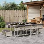 vidaXL 13-delige Tuinset met kussens poly rattan lichtgrijs, Tuin en Terras, Tuinsets en Loungesets, 2 zitplaatsen, Nieuw, Tuinset