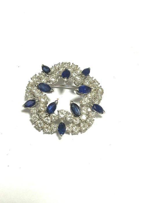 Broche - 18 karaat Witgoud - 2.60ct. tw. Diamant, Sieraden, Tassen en Uiterlijk, Antieke sieraden