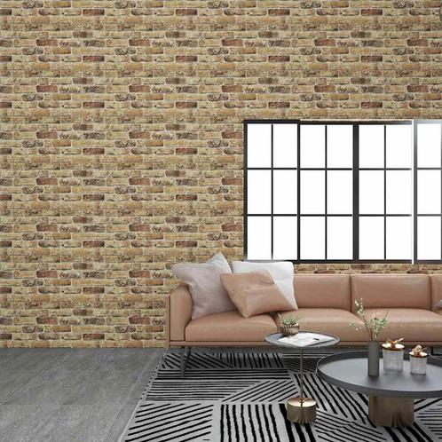 vidaXL Wandpanelen 10 st 3D donkerzand baksteen EPS, Doe-het-zelf en Verbouw, Platen en Panelen, Nieuw, Verzenden