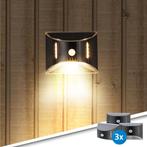 Solar wandlamp Glare - Voordeelset 3 stuks - Downlight zwart, Tuin en Terras, Buitenverlichting, Zonne-energie, Verzenden, Wandlamp