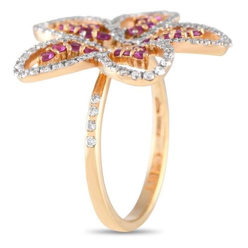 Ring - 18 karaat Geel goud, 18K Geelgouden 0,60ct Diamant en, Sieraden, Tassen en Uiterlijk, Ringen