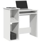 vidaXL Bureau met schappen 84x40x78 cm bewerkt hout wit, Verzenden, Nieuw
