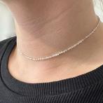 Zilveren choker ketting maansteen met 2 mm zilveren spacer b, Sieraden, Tassen en Uiterlijk, Kettingen, Verzenden, Nieuw, Zilver