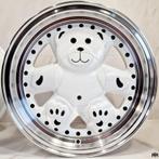 15 inch 4x100 YKW Wheels Y5892 - Teddys Full white Machined, Ophalen of Verzenden, Nieuw