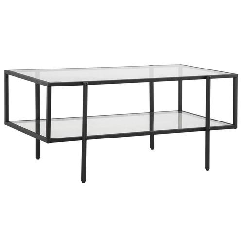 TRUUSK Bijzettafel Glas Salontafel Met 3 Planken, Stalen Fra, Huis en Inrichting, Tafels | Salontafels, Nieuw, Verzenden