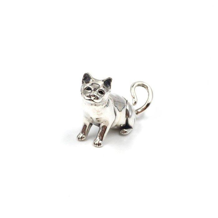 Miniatuur figuur - Katze sitzend - .925 zilver, Antiek en Kunst, Antiek | Goud en Zilver