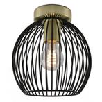 Industriële zwart met gouden plafondlamp Wiro Bolvormig, Ophalen of Verzenden, Nieuw, Metaal, Industrieel