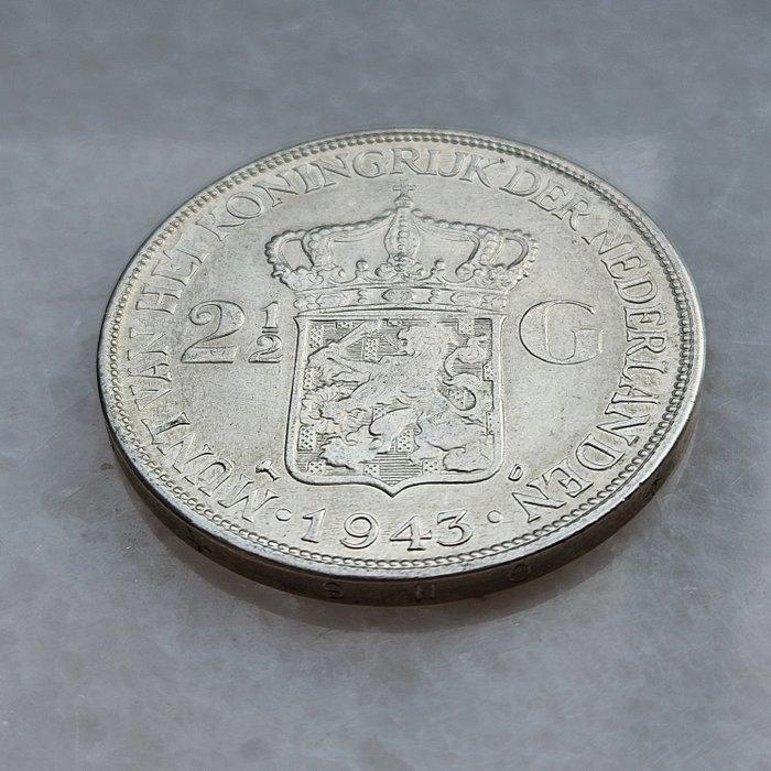 Nederland. Wilhelmina. 2 1/2 Gulden 1943 D (Zonder, Postzegels en Munten, Munten | Nederland