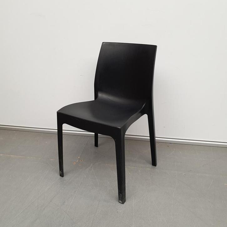 Roma binnen / buitenstoel - kunststof zwart (alleen per set), Huis en Inrichting, Stoelen, Ophalen of Verzenden