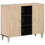 vidaXL Bijzetkast 90x33x75 cm massief mangohout, Huis en Inrichting, Kasten | Buffetkasten, Verzenden, Nieuw, 50 tot 100 cm, Minder dan 100 cm