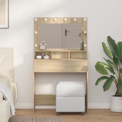 vidaXL Kaptafel met LED-verlichting in Sonoma Eiken -, Huis en Inrichting, Tafels | Kaptafels, Nieuw, Verzenden