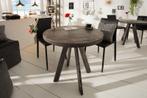 Massieve eettafel IRON CRAFT 80cm rond grijs mangohout, Huis en Inrichting, Tafels | Eettafels, Nieuw, Ophalen of Verzenden